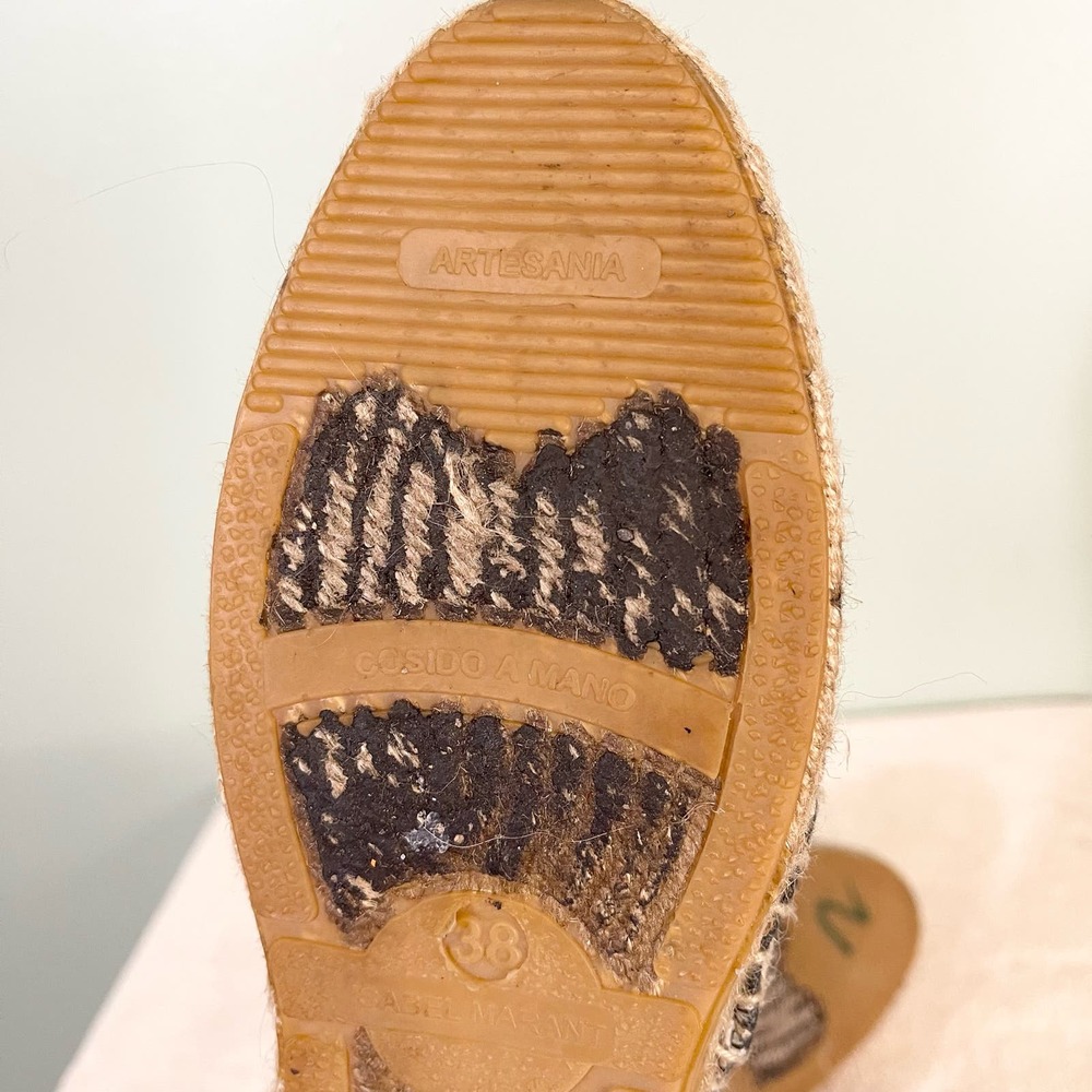 Isabel Marant Etoile Women's Paisley Print Slip On Espadrilles Shoes Size 38 - Picture 6 of 7